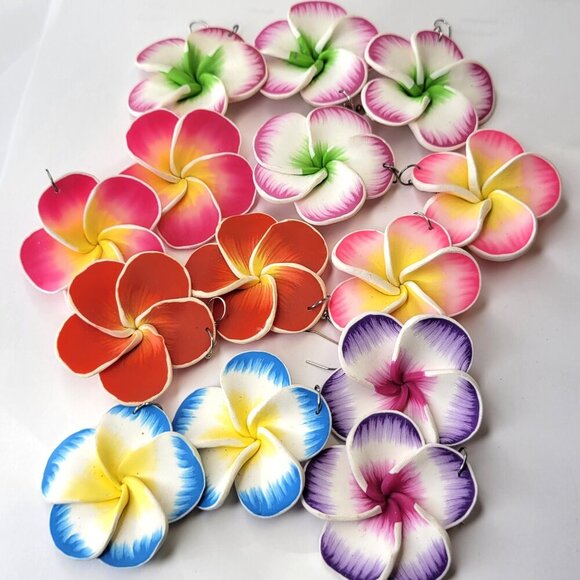 Colorful Floral Earrings Light Flower Earrings - Picture 4 of 7